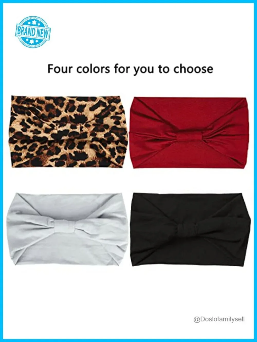 Wide Knotted Non-Slip Wrap Headband Boho Elastic Hair Scarf for Yoga Sports